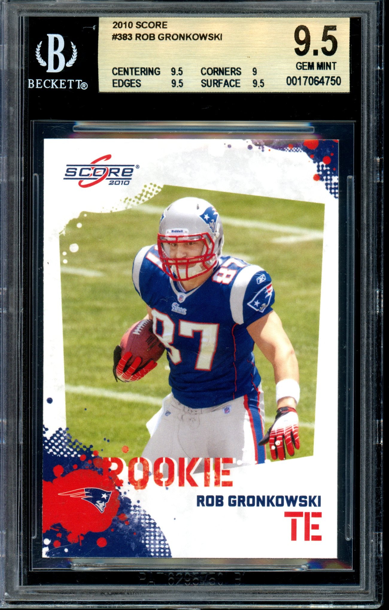 Rob Gronkowski 2010 Score #383 BGS 9.5