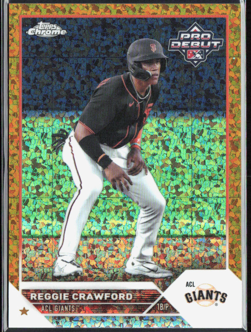 Reggie Crawford 2023 Topps Pro Debut #PDC-200 Gold Mini-Diamond Refractor /50