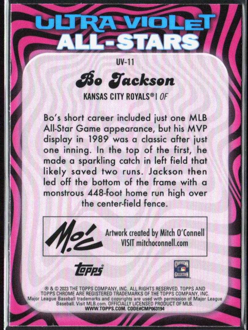 Bo Jackson 2023 Topps Chrome #UV-11 Ultraviolet All-Stars