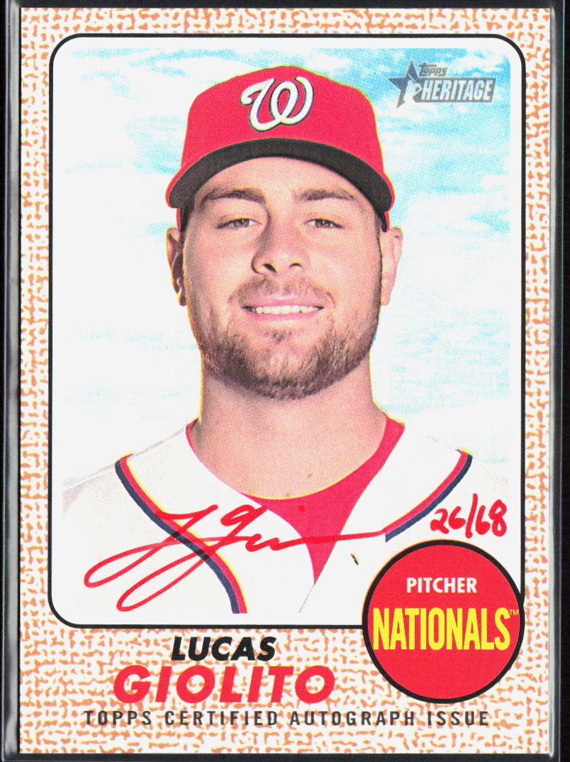 Lucas Giolito 2017 Topps Heritage #ROA-LG Auto Special Edition Red Ink  /68