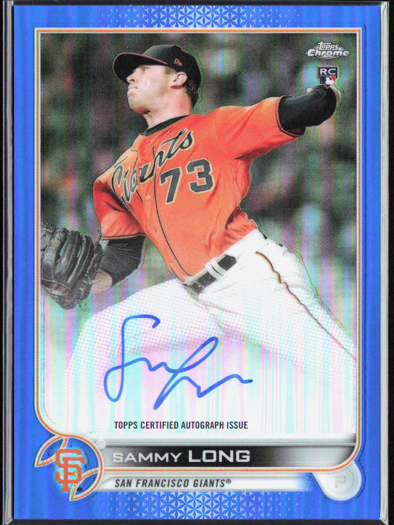 Sammy Long 2022 Topps Chrome #RA-SL Rookie Autographs Blue Refractor /150