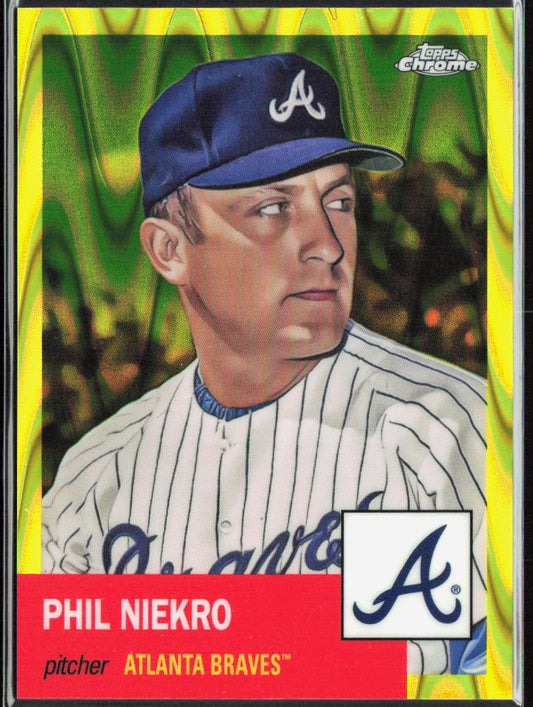 Phil Niekro 2022 Topps Chrome Platinum Anniversary #106 Yellow Refractor /250