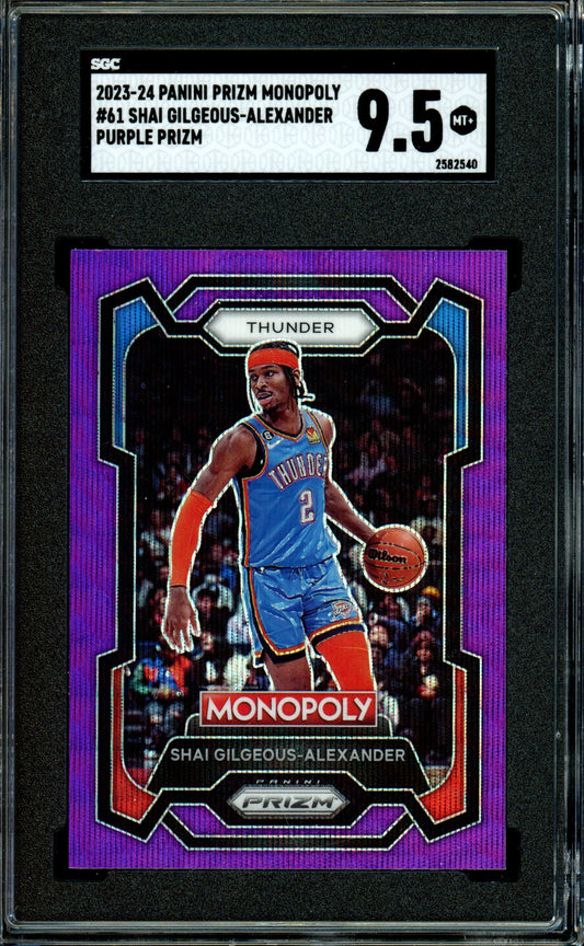 Shai Gilgeous-Alexander 2023-24 Panini Prizm Monopoly #61 Purple SGC 9.5