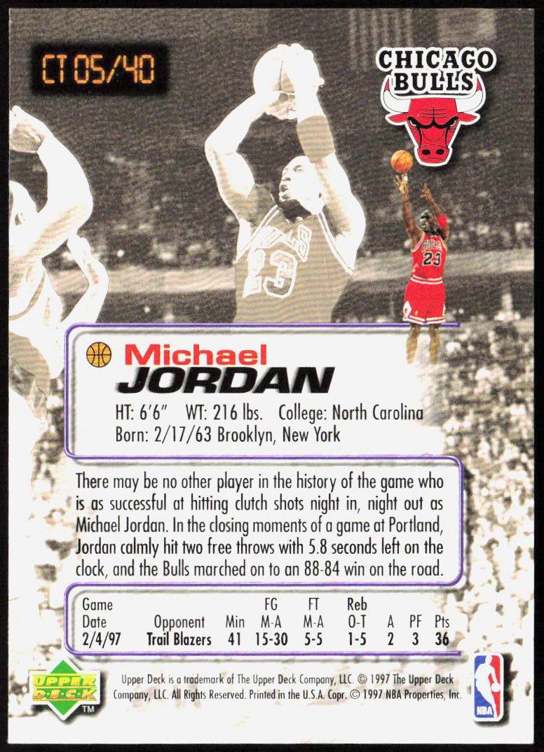 Michael Jordan 1997 Upper Deck Nestle Crunch Time #CT05/40