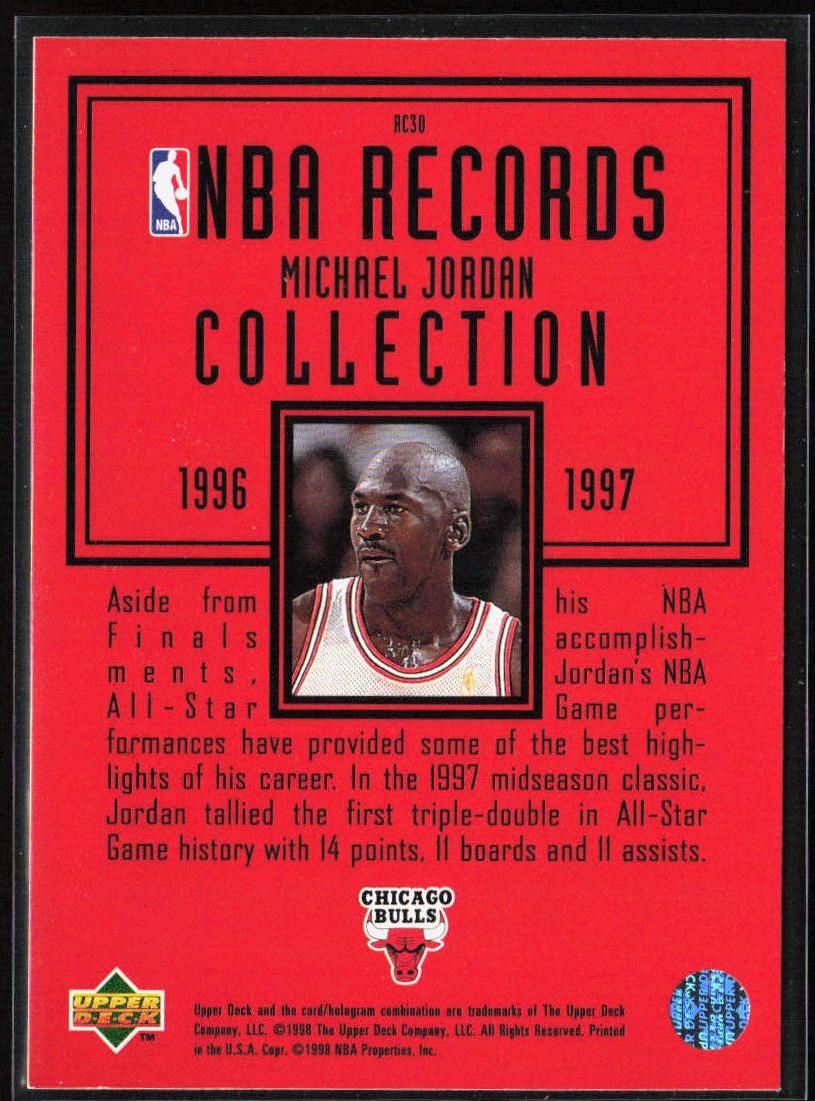 Michael Jordan 1997-98 Upper Deck #RC30 NBA Records Collection