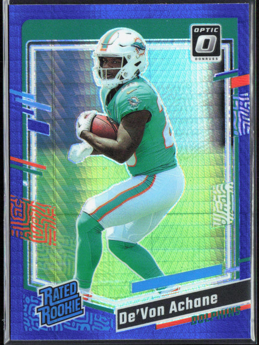 De'Von Achane 2023 Donruss Optic #269 Blue Hyper