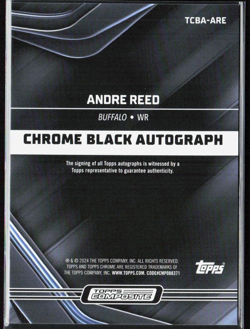 Andre Reed  2023 Topps Composite Topps Chrome Black Auto #TCBA-ARE