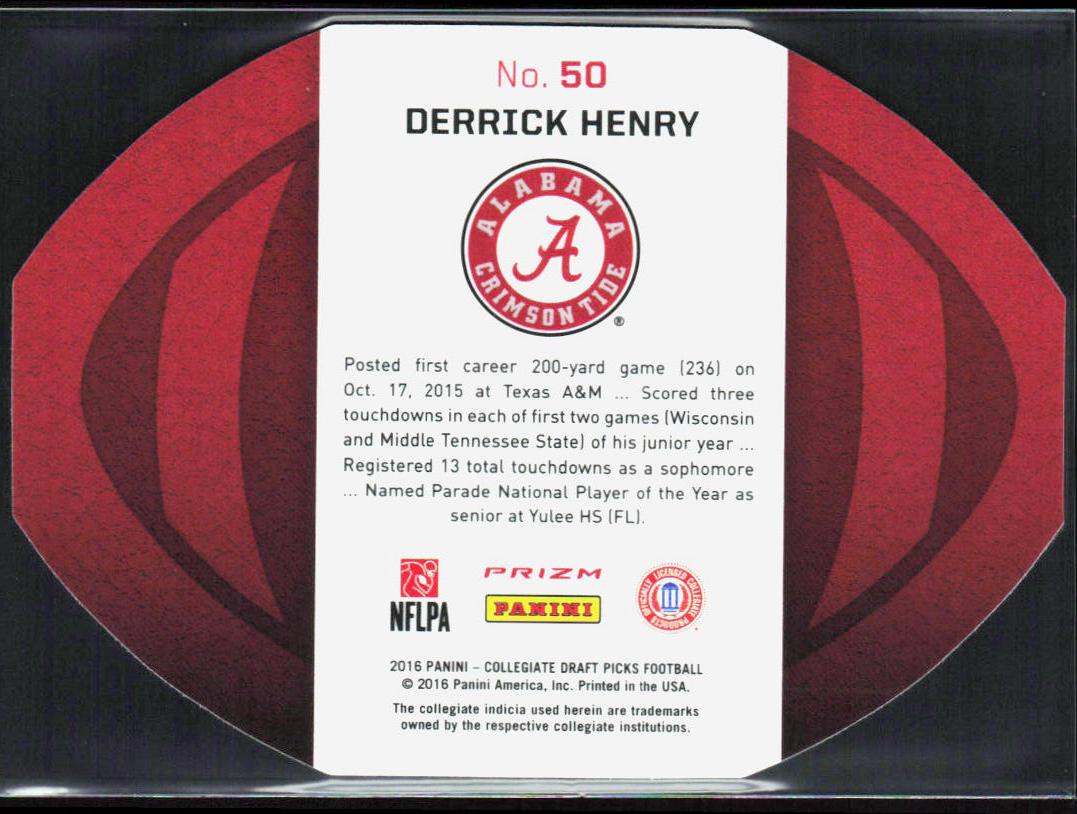 Derrick Henry 2016 Panini Prizm Collegiate Draft Picks #50 Ball Die Cut