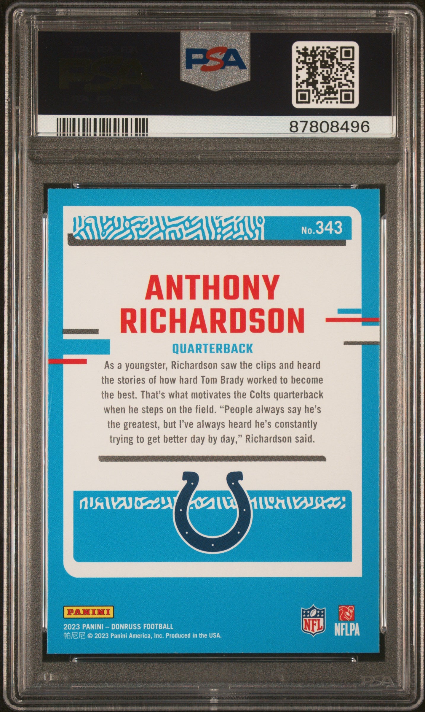 Anthony Richardson 2023 Panini Donruss #343 PSA 10