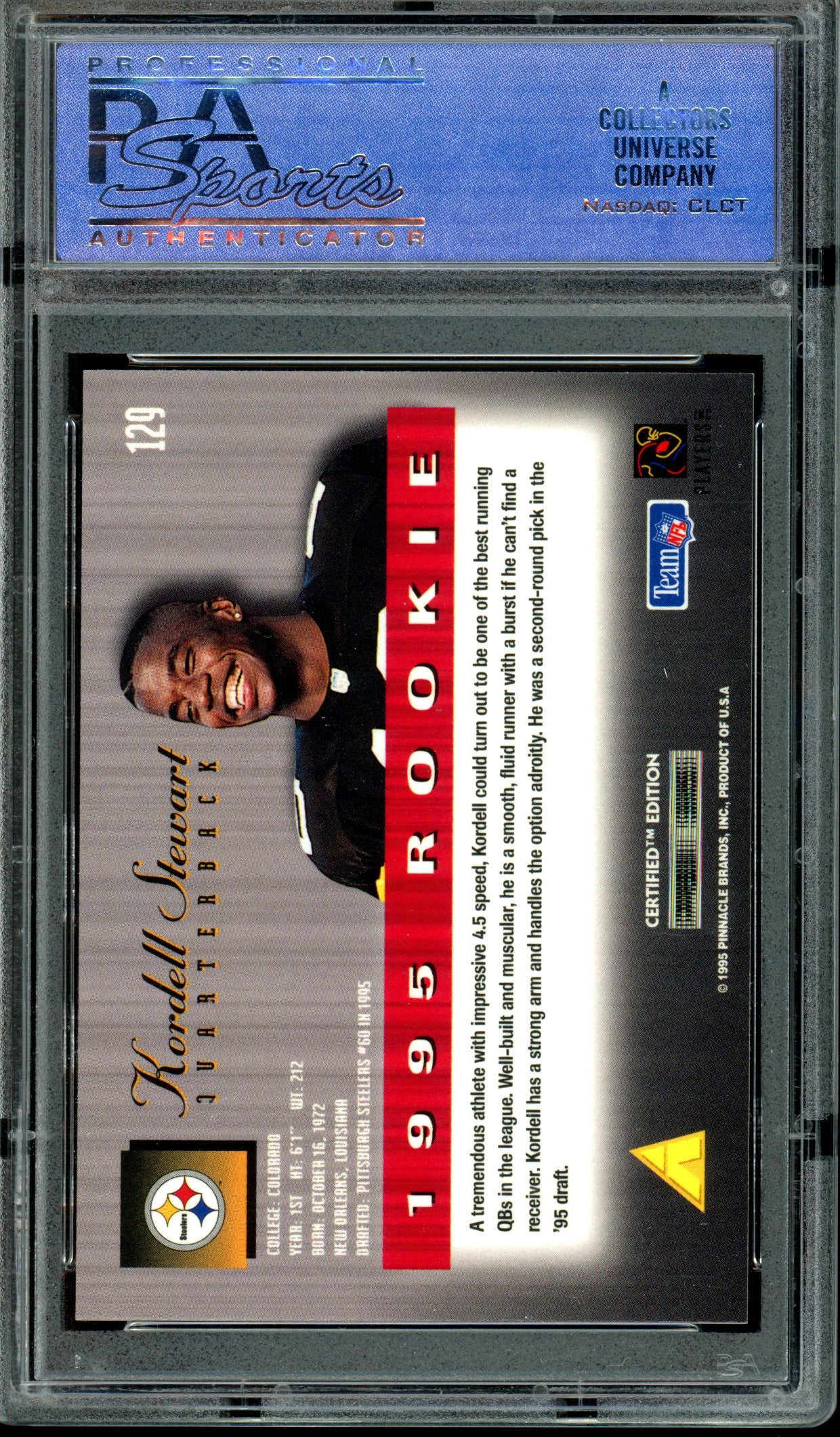 Kordell Stewart 1995 Select Certified #129 PSA 9