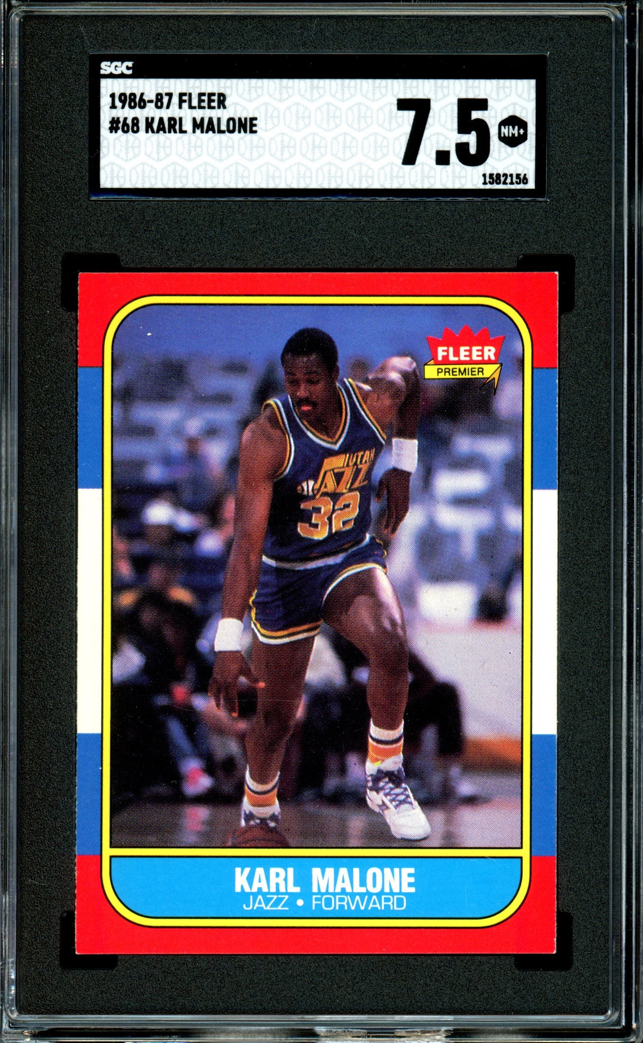 Karl Malone 1986-87 Fleer #68 SGC 7.5