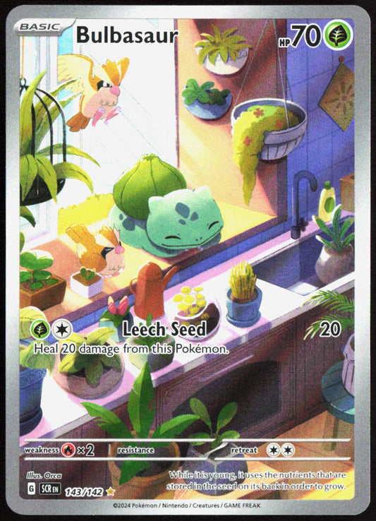 Bulbasaur 143/142 Illustration Rare Pokemon Stellar Crown SV7 NM