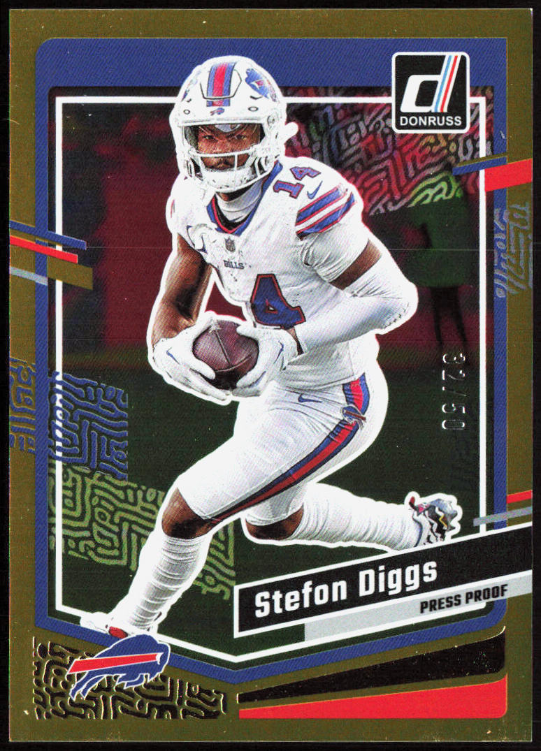 Stefon Diggs 2023 Donruss #35 Press Proof Gold #/50