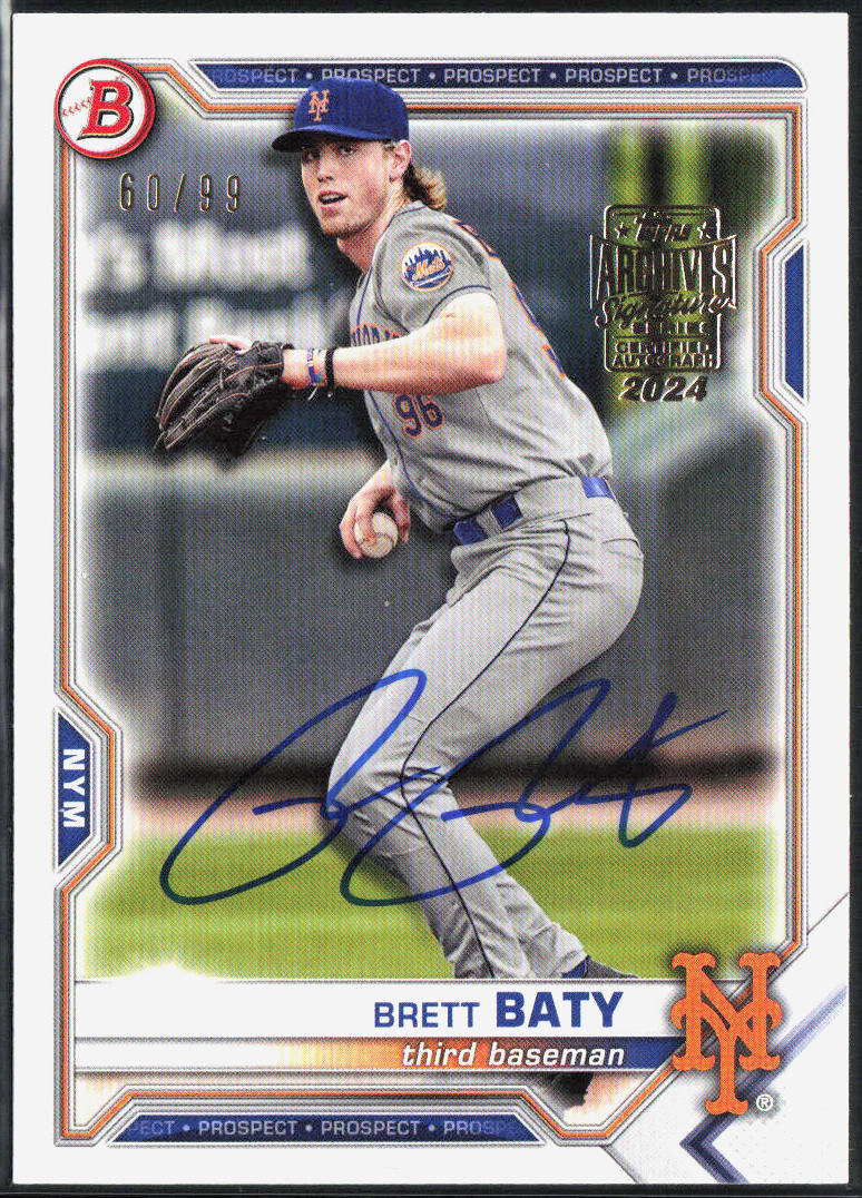 Brett Baty  2024 Topps Archives Signature Series Auto /99