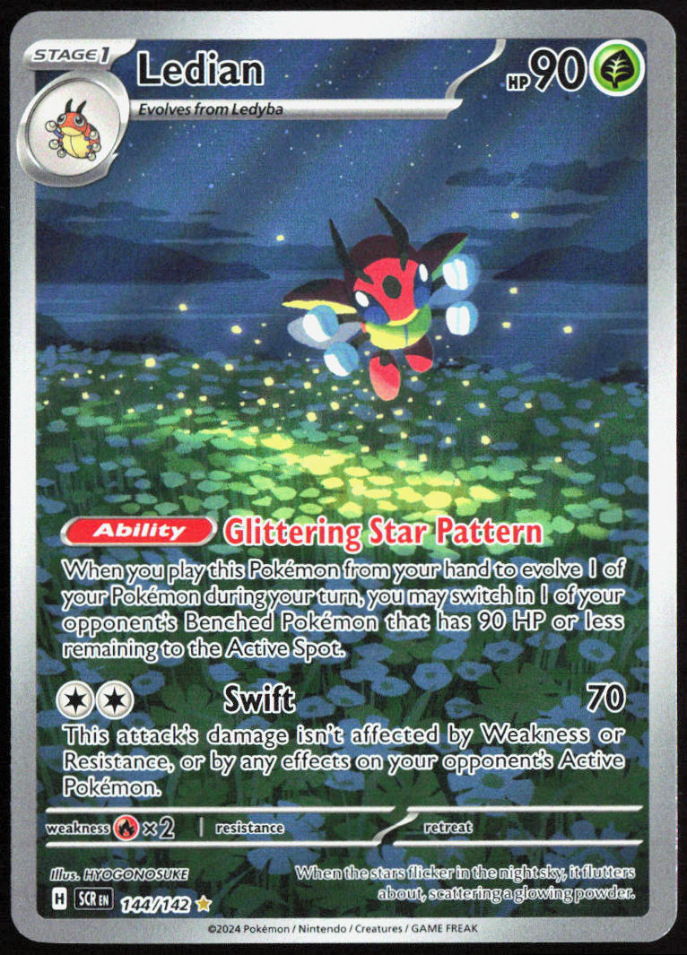 Ledian 144/142 Illustration Holo Rare S&V Stellar Crown Pokemon Card