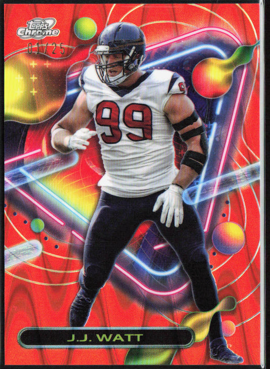 J.J. Watt 2023 Topps Composite #270 Cosmic Chrome Orange Galactic #/25