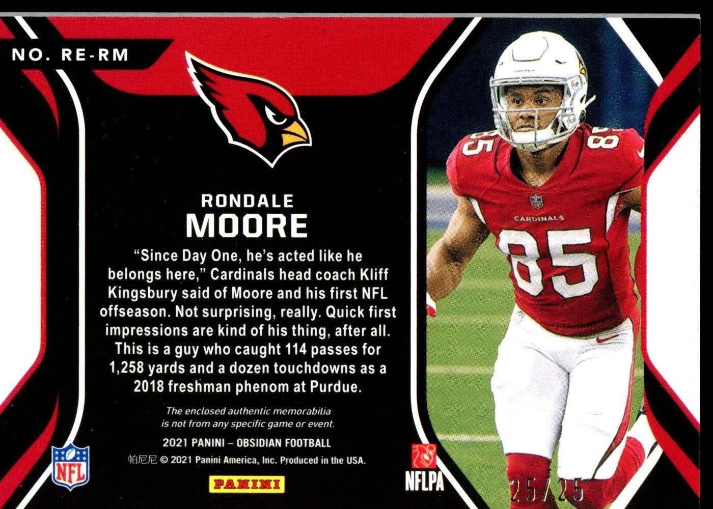 Rondale Moore 2021 Panini Obsidian #RE-RM  Electric Etch Yellow /25