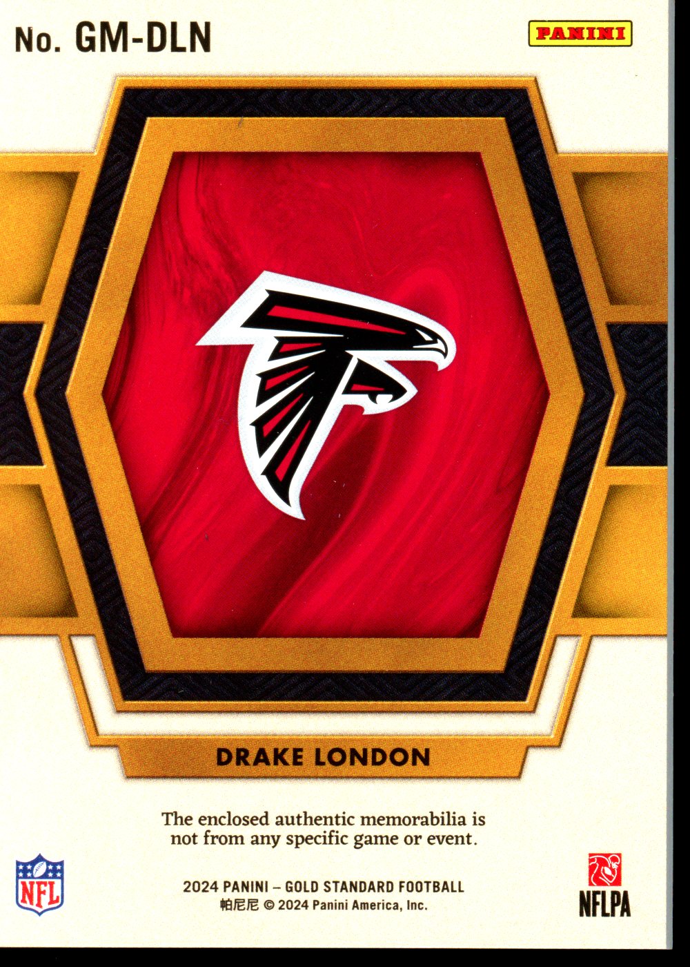 Drake London 2024 Panini Gold Standard #GM-DLN Gold Mine #/299