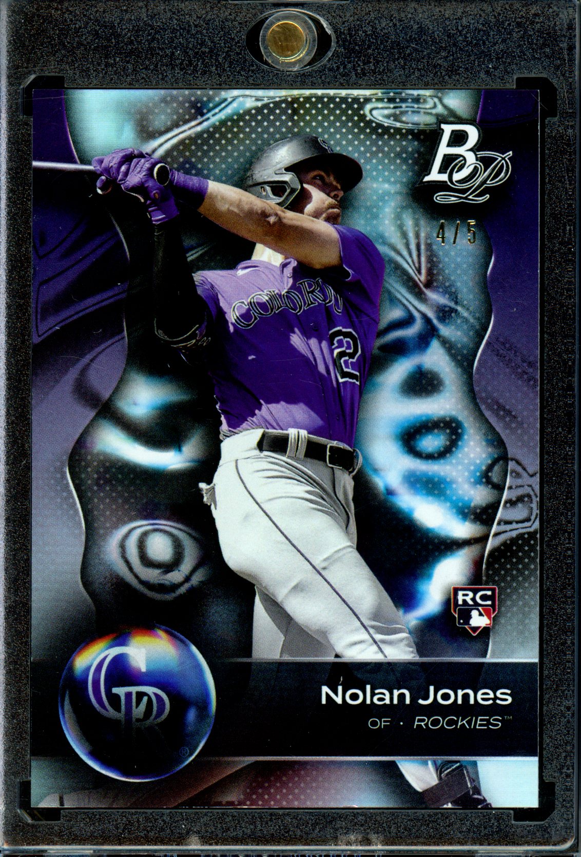 Nolan Jones 2023 Bowman Platinum #40 Red Platinum Bar Foil #/5