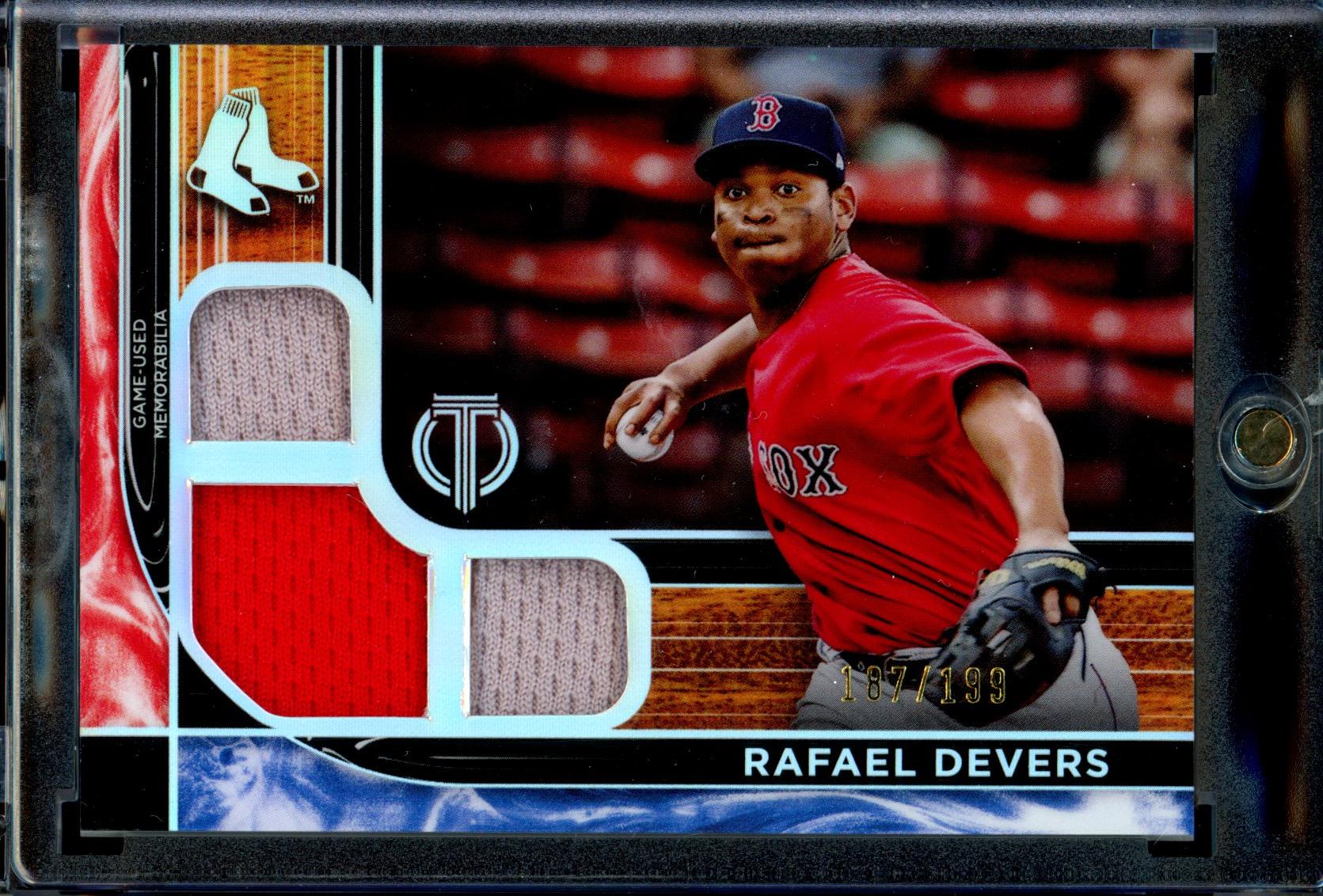 Rafael Devers 2022 Topps Tribute #TTR-RD Tribute Triple Relics #/199