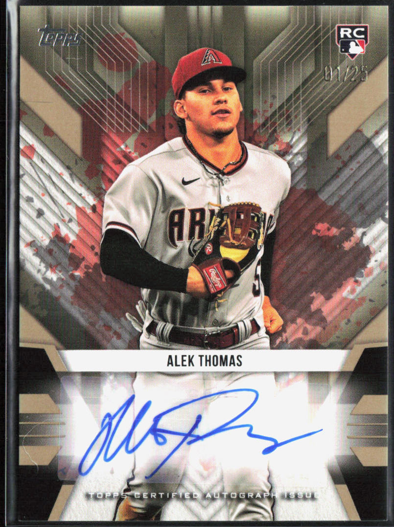 Alek Thomas 2022 Topps UK Edition #BSA-AT Auto Gold #/25