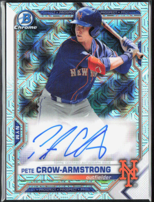 Pete Crow-Armstrong 2021 Bowman #BMA-PC Auto Mojo Refractor