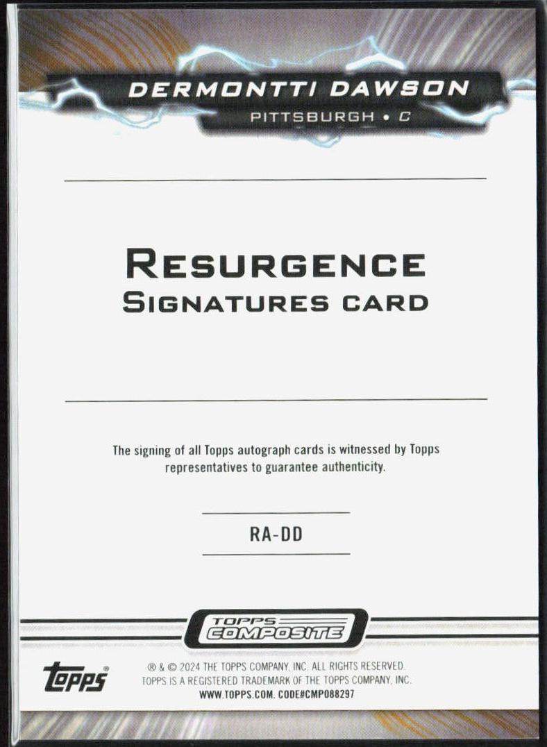 Dermontti Dawson 2023 Topps Composite #RA-DD Resurgence Signatures