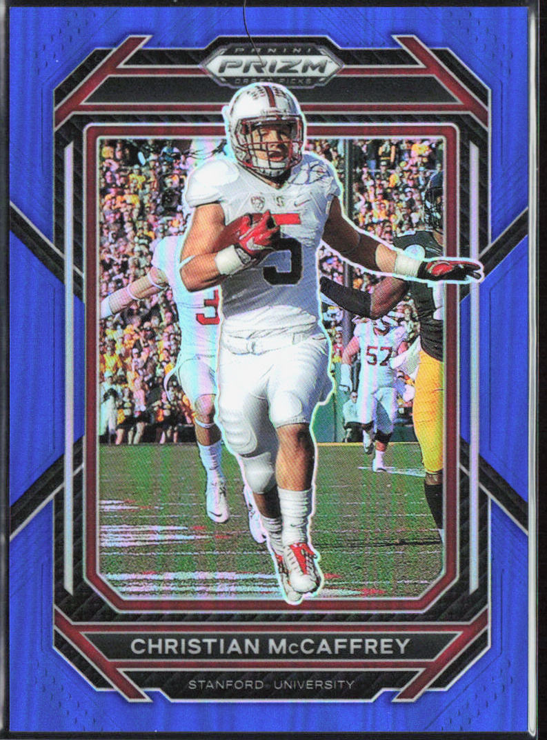 Christian McCaffrey 2023 Panini Prizm Draft Picks #17 Prizms Blue #/199