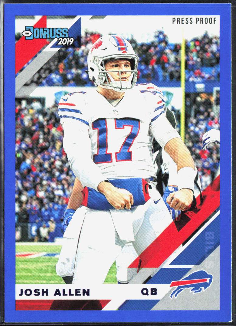 Josh Allen 2019 Donruss #33V Press Proof Blue celebrating