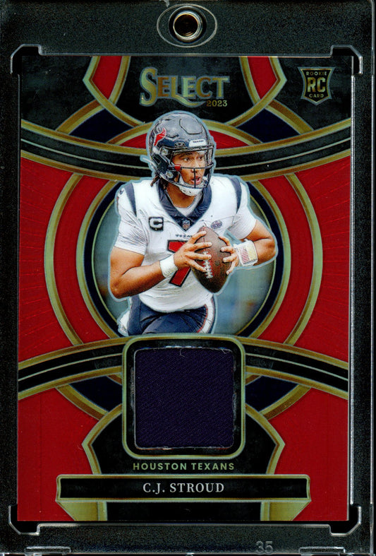 C.J. Stroud 2023 Panini Select #RSW-CST Rookie Swatches Red Prizm