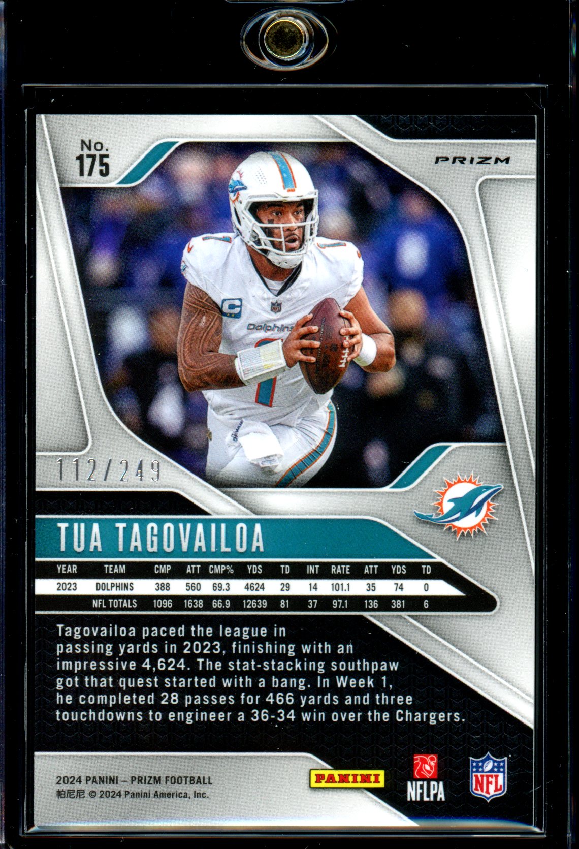 Tua Tagovailoa 2024 Panini Prizm #175 Orange #/249