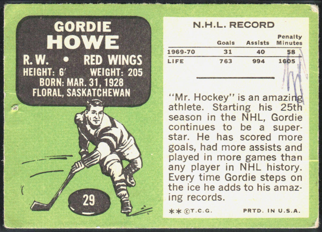 Gordie Howe 1970-71 O-Pee-Chee #29