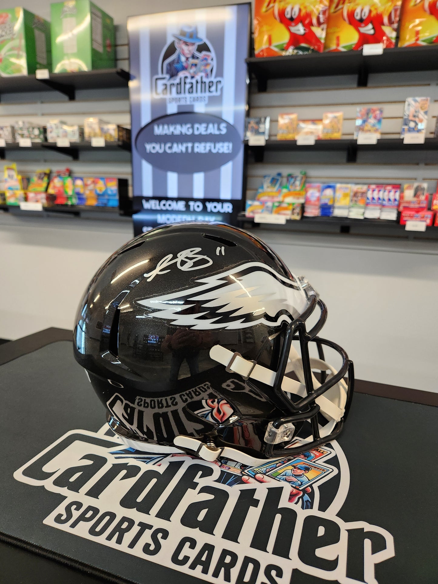 AJ Brown Signed Philadelphia Eagles Speed Full-Size Replica Football Helmet (Beckett)