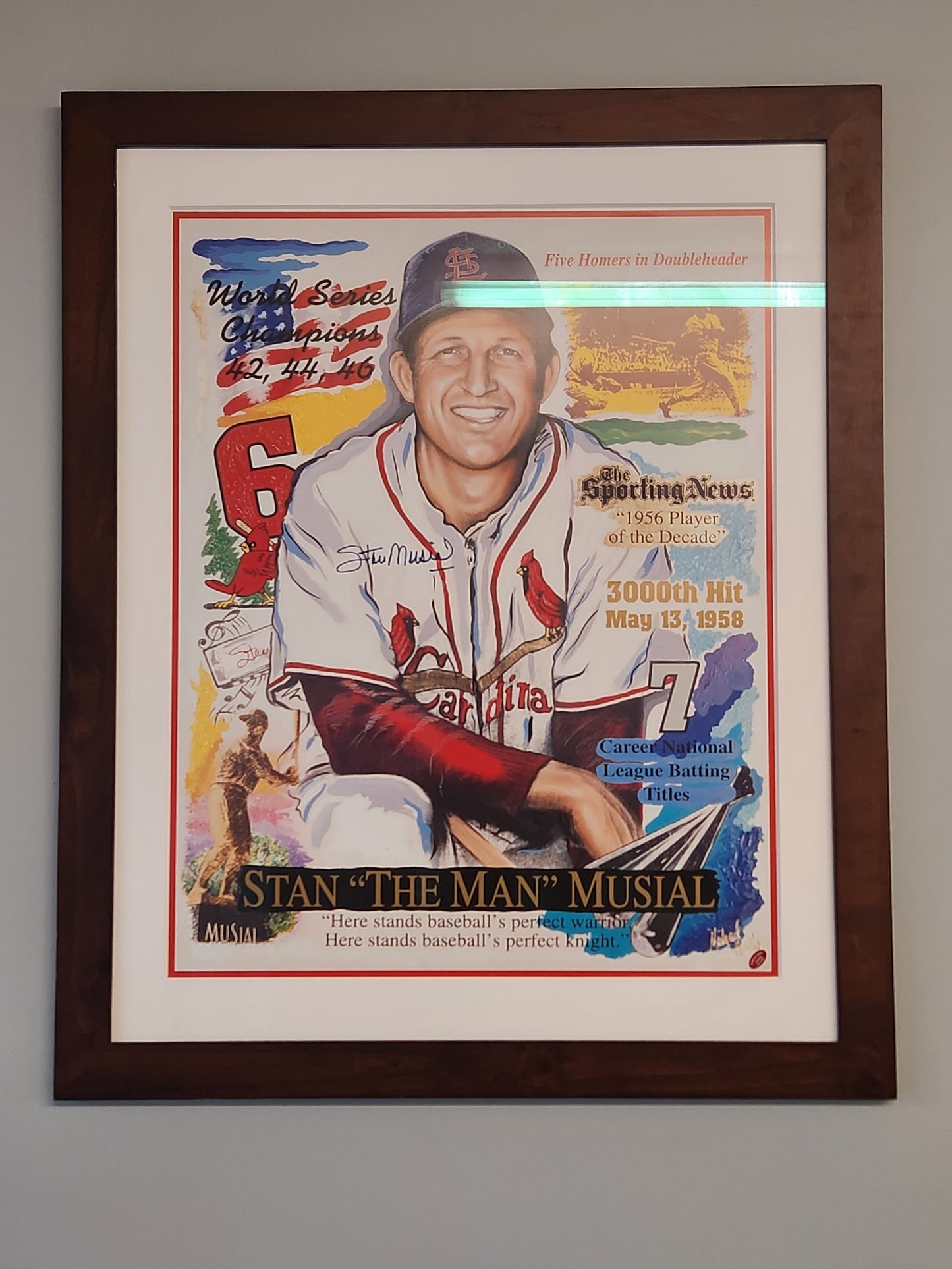 Stan Musial Autographed St. Louis Cardinals Framed 18x24 Photo