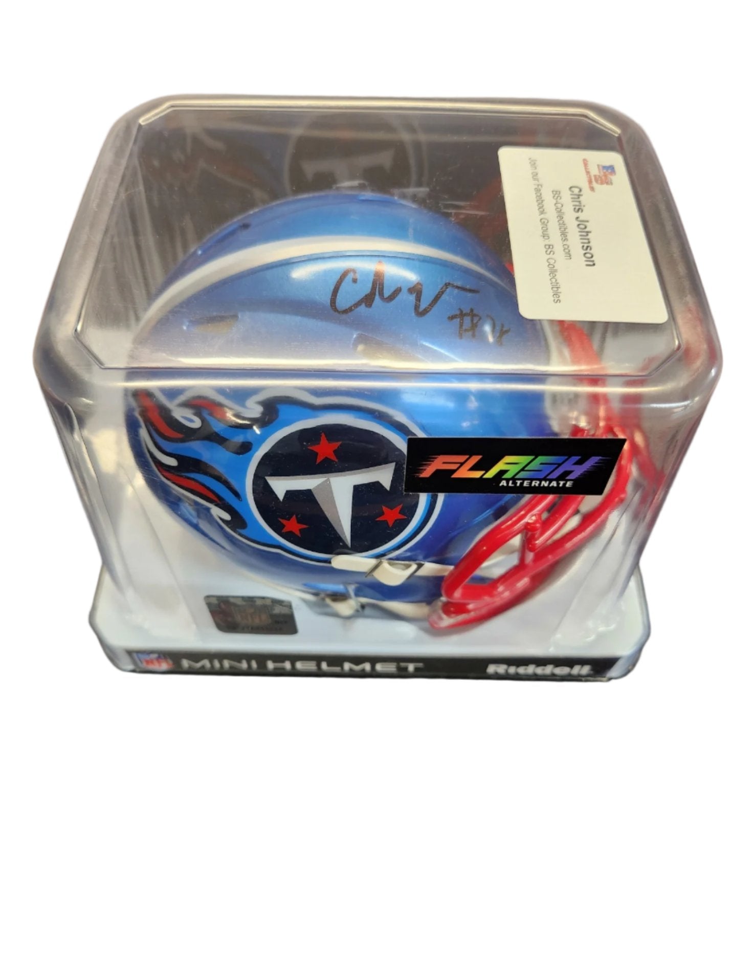 Chris Johnson Tennessee Titans Signed Flash Mini Helmet JSA Cert