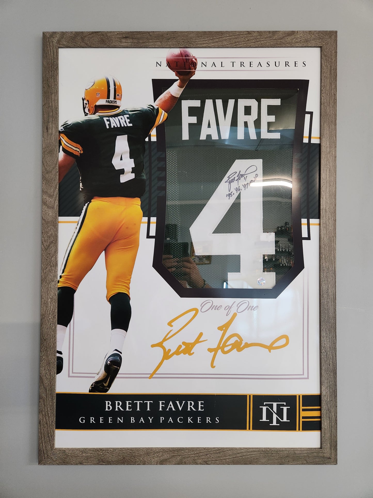 Brett Favre Framed Autograph Jersey