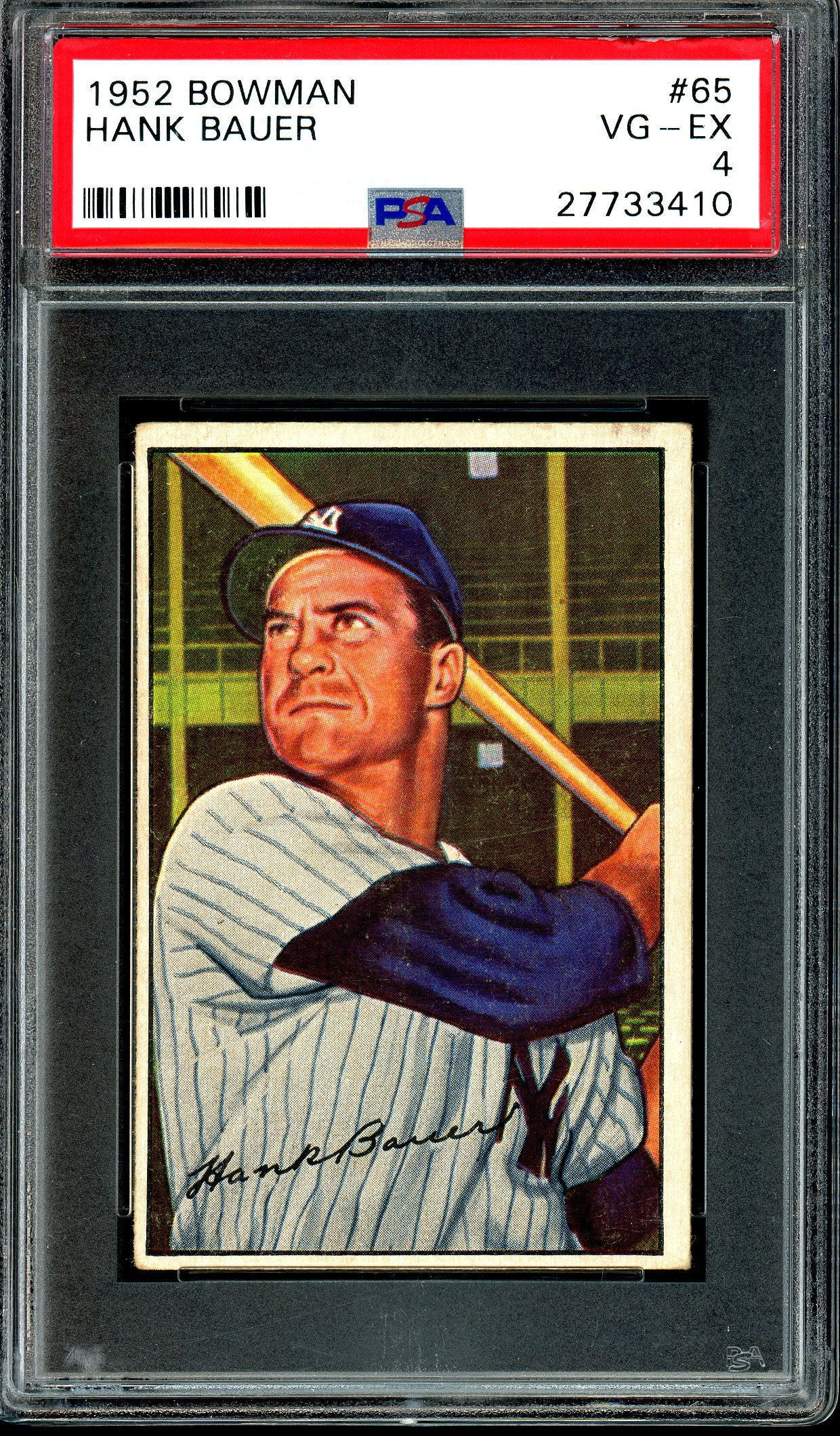 Hank Bauer 1952 Bowman #65 PSA 4
