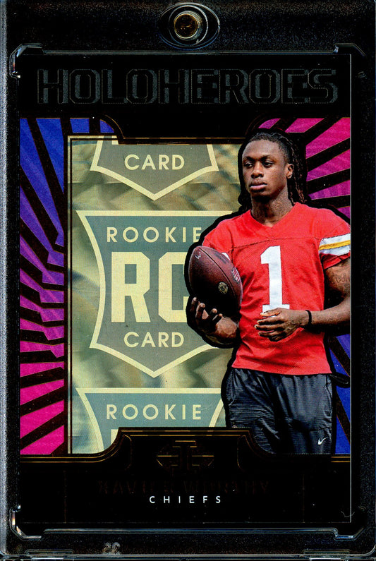 Xavier Worthy 2024 Panini Illusions #15 HoloHeroes Rookies