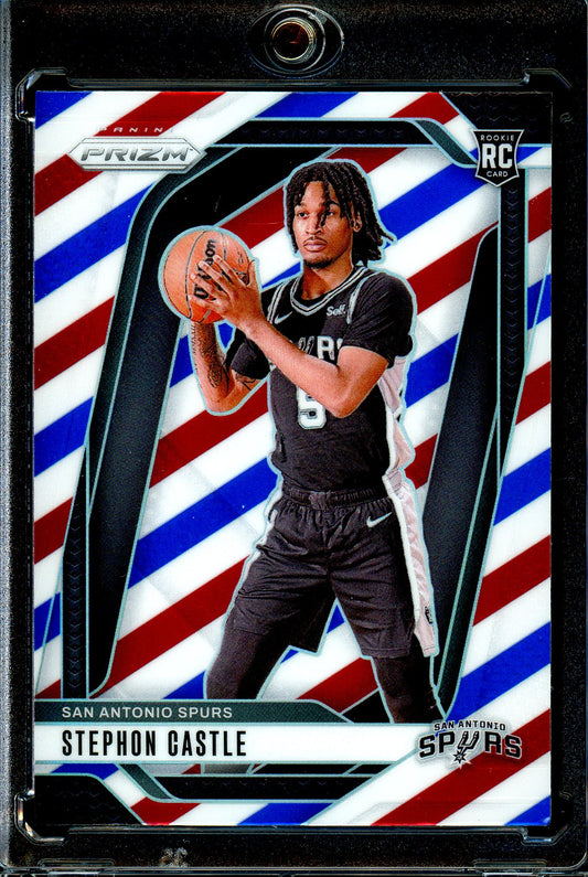 Stephon Castle 2024-25 Panini Prizm #234 Prizms Red White and Blue