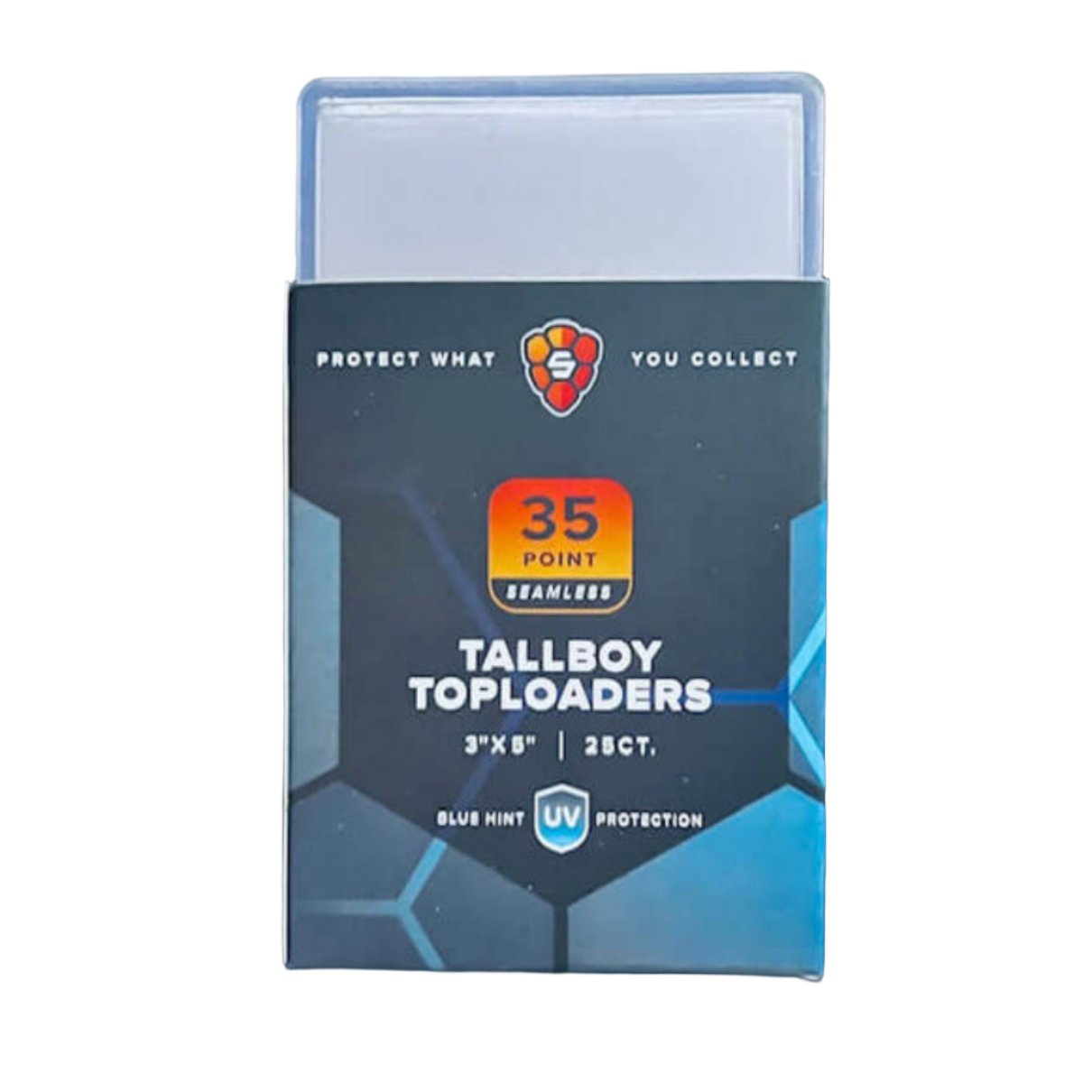 Shellz 3"x5" Tallboy Toploader - Premium Seamless Frame Blue Hint - 1 Pack of 25