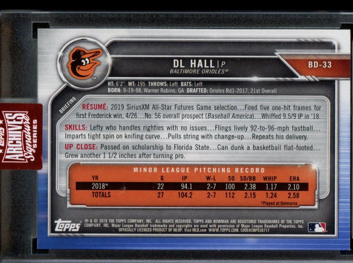 2023 Topps Archives Signature Series DL Hall Autograph /99