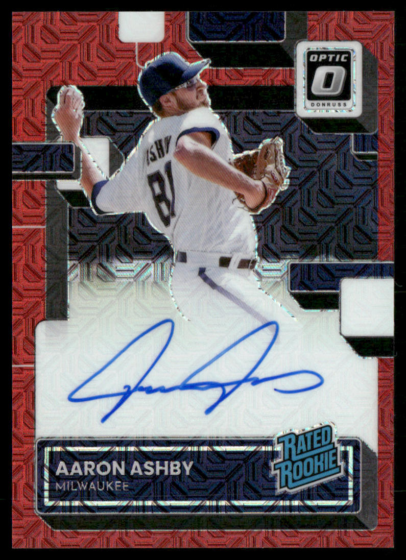 2022 Donruss Optic #RRS-AA Aaron Ashby Rated Rookie Red Mojo Prizm #/99