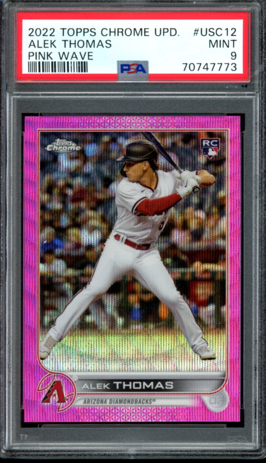 2022 Topps Chrome Update #USC12 Alek Thomas Pink Wave PSA 9