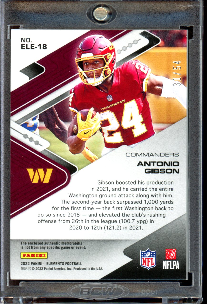 2022 Panini Elements #ELE-18 Antonio Gibson Electric Xenon