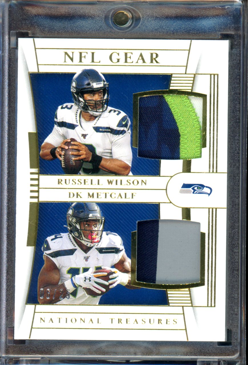 2019 Panini National Treasures #CM-14 DK Metcalf / Russell Wilson  /25