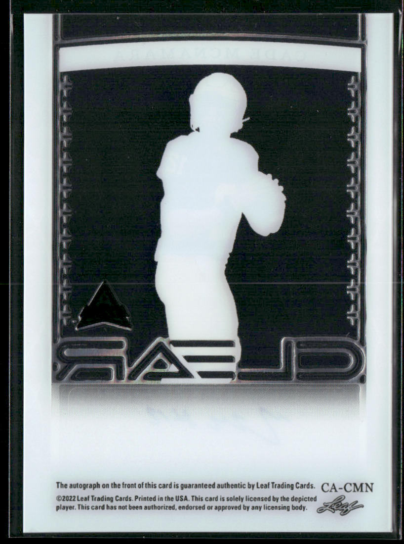 2022 Leaf Trinity #CA-CMN Cade McNamara Clear Autographs Silver Spectrum #/12