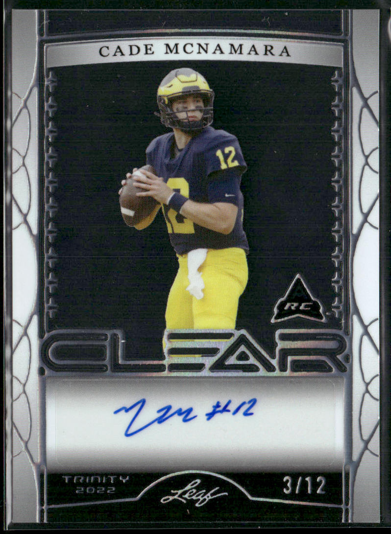 2022 Leaf Trinity #CA-CMN Cade McNamara Clear Autographs Silver Spectrum #/12