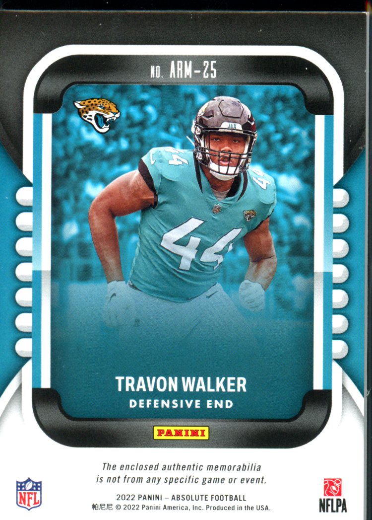 2022 Panini Absolute #ARM-25 Travon Walker Holo Silver #/25 RPA