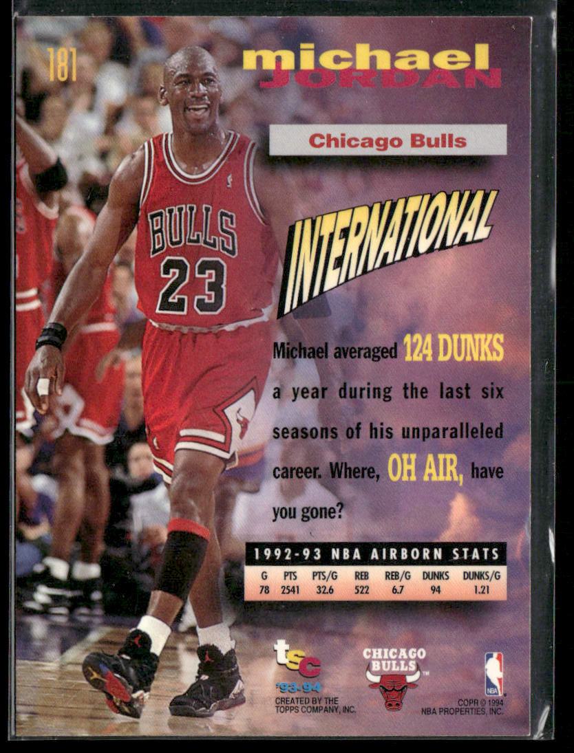 1993-94 Stadium Club #181 Michael Jordan