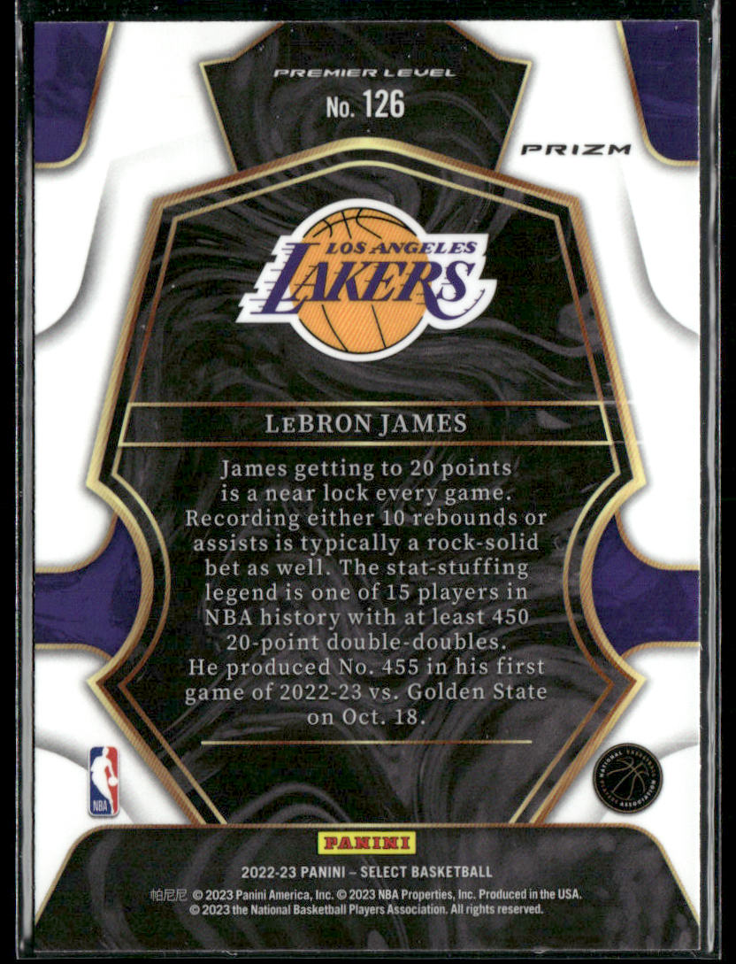 2022-23 Panini Select #126 LeBron James Red Cracked Ice Prizms